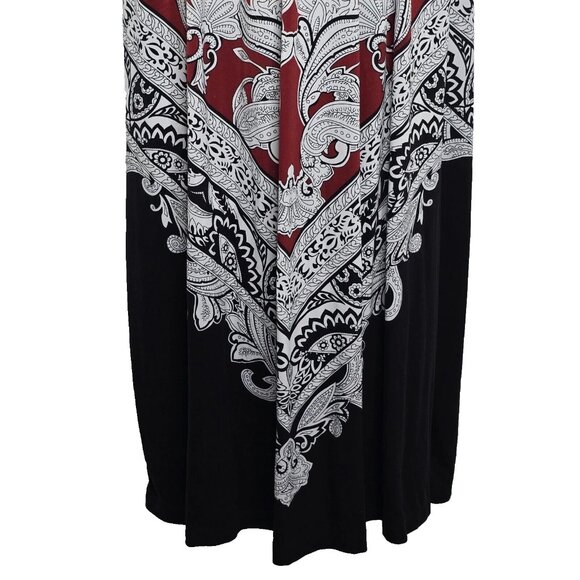 Soma Maxi Dress Size XL Black Printed Cutout W/Pockets Summer Vacation Party - Picture 3 of 6